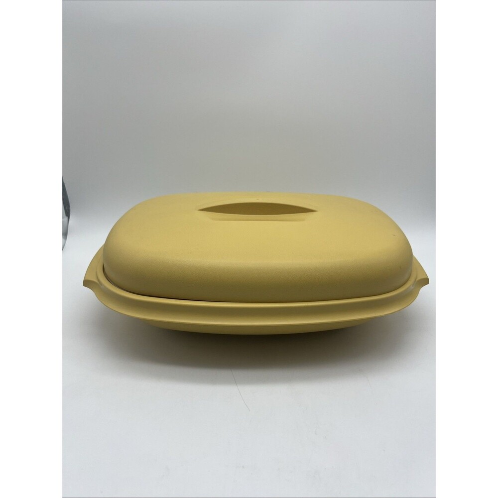 Tupperware Microwave Vegetable Steamer Harvest Gold 1273-5/1274-1/1275-4, 4 Set